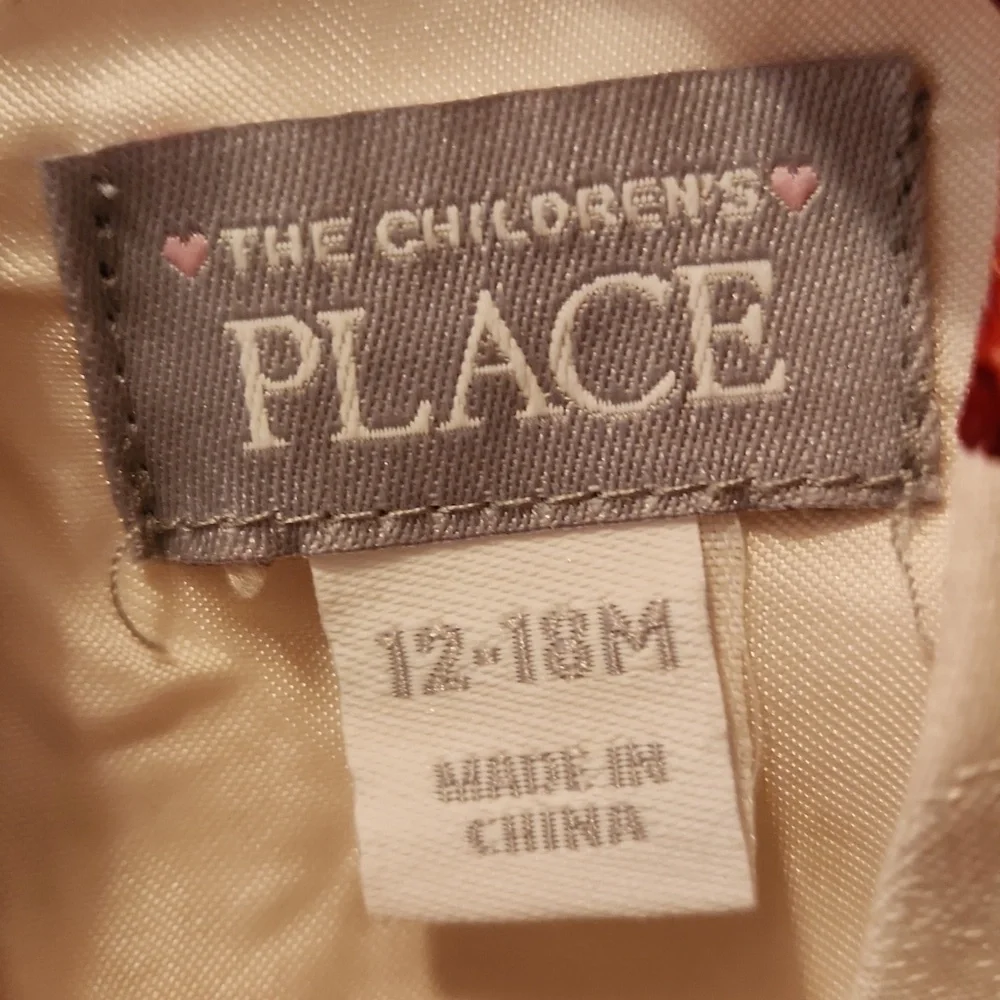 The Children's Place Cream Red Floral Dress Size 12-18M